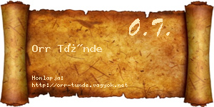 Orr Tünde névjegykártya